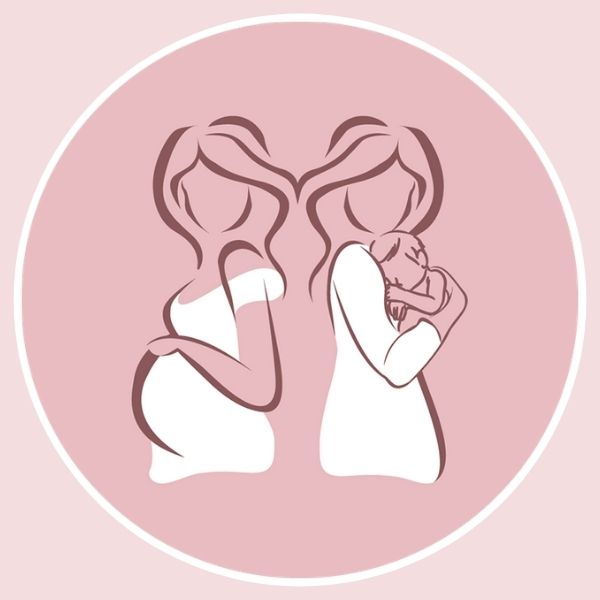 Team Mama Logo - Schwangere Frau, Mama mit Baby | Platzhalter für Team Partner ohne Bild